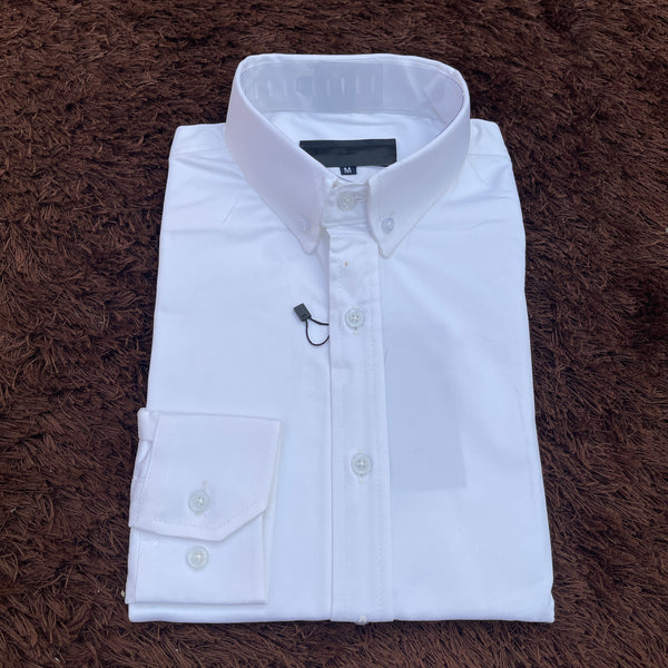 Men’s white smart fit cotton shirt by Tommy H.