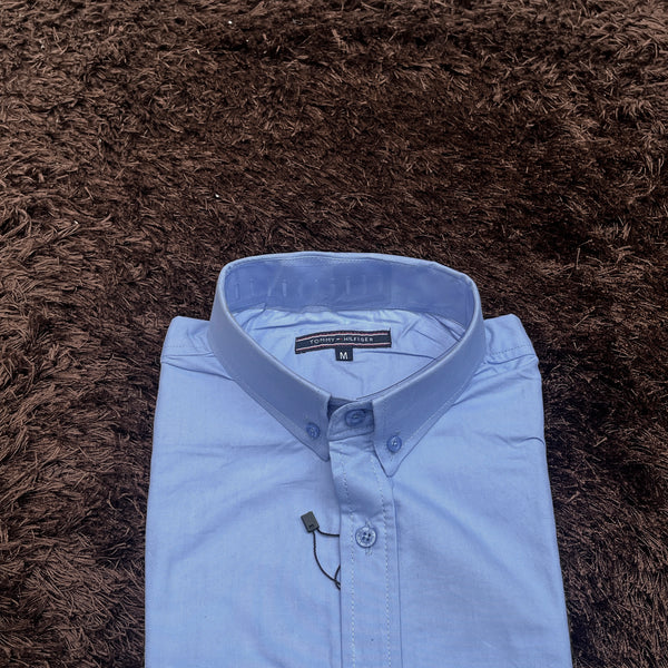 Men’s light blue smart fit cotton shirt by Tommy H.