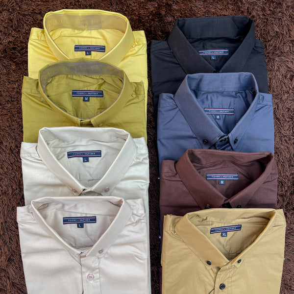 Men’s coffee brown smart fit cotton shirt by Tommy H.